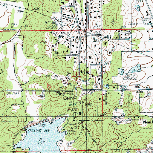 Topographic Map of Pine Hill Church, AR