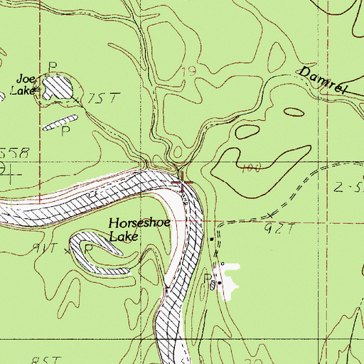 Topographic Map of Damrel Creek, LA