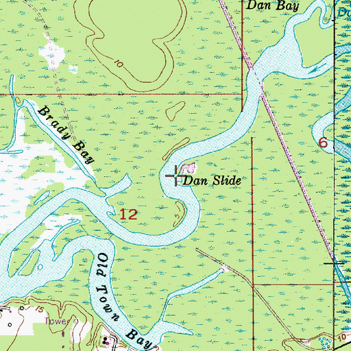 Topographic Map of Dan Slide, LA