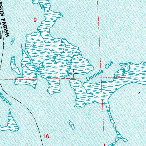 Topographic Map of Daniels Cut, LA