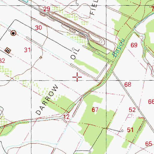 Topographic Map of Darrow Oil Field, LA