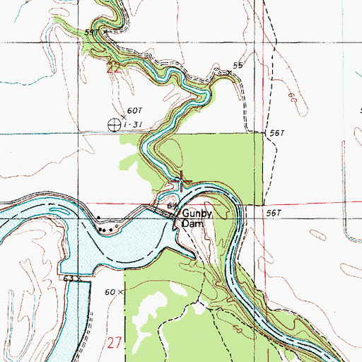 Topographic Map of Daves Bayou, LA