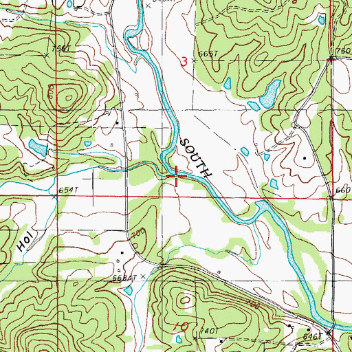 Topographic Map of Pine Hill Creek, AR