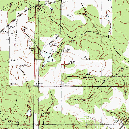 Topographic Map of Davidson Cemetery, LA