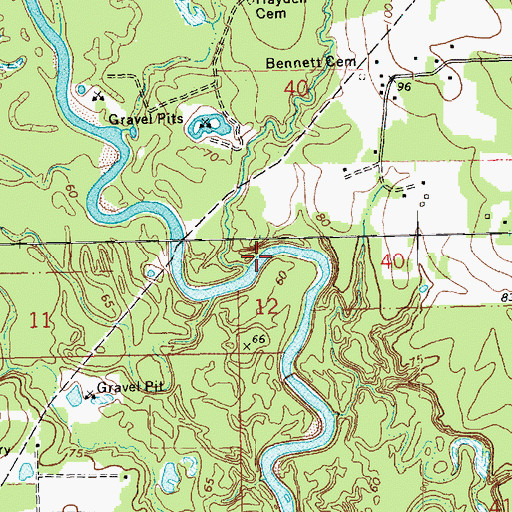 Topographic Map of Davis Branch, LA