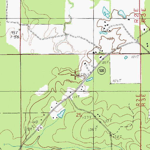 Topographic Map of Davis Cemetery, LA