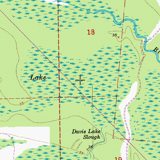 Topographic Map of Davis Lake, LA