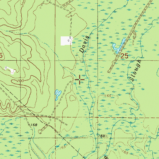 Topographic Map of Davis Slough, LA
