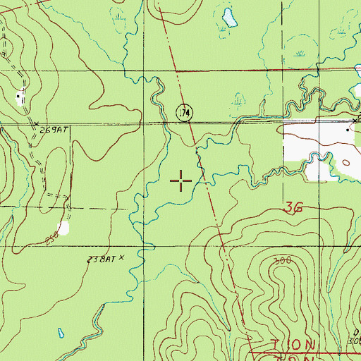 Topographic Map of Daw Branch, LA