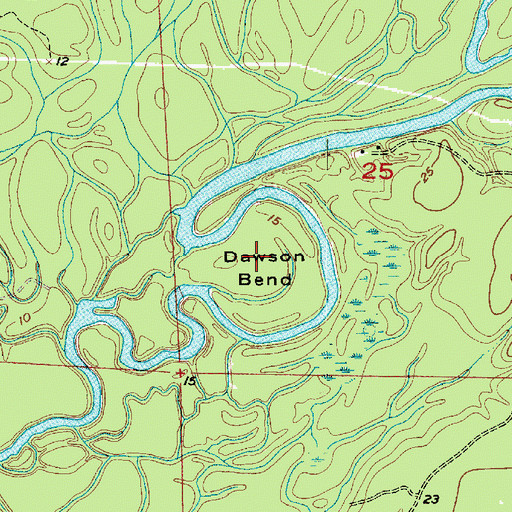 Topographic Map of Dawson Bend, LA