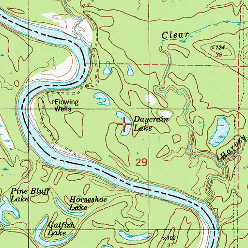 Topographic Map of Daycrain Lake, LA