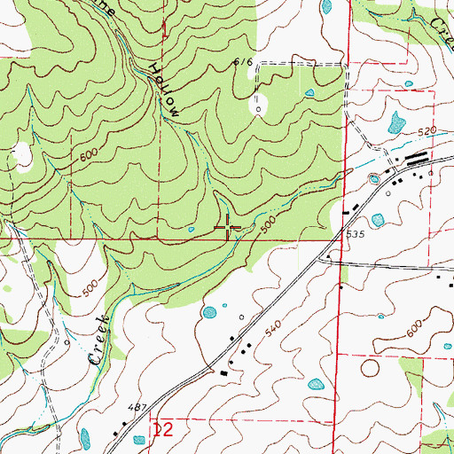 Topographic Map of Pine Hollow, AR