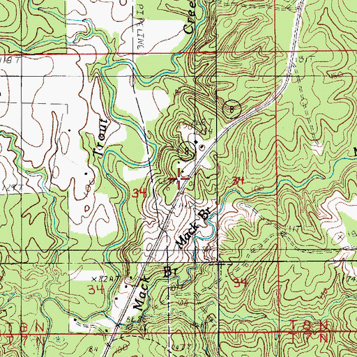 Topographic Map of Dayton Cemetery, LA
