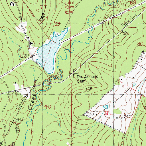 Topographic Map of De Armond Cemetery, LA