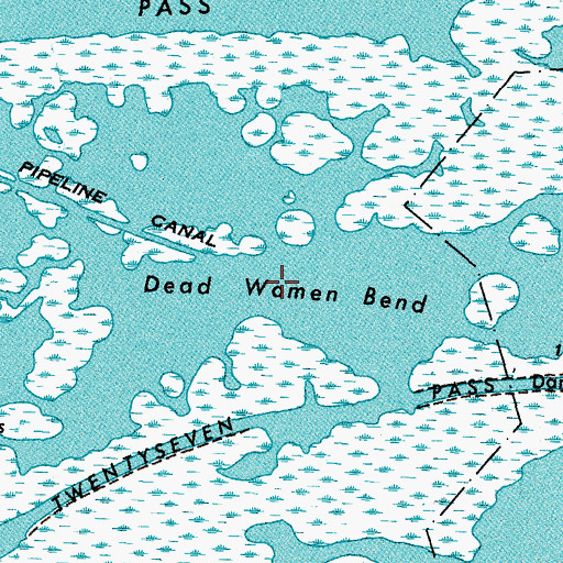 Topographic Map of Dead Women Bend, LA