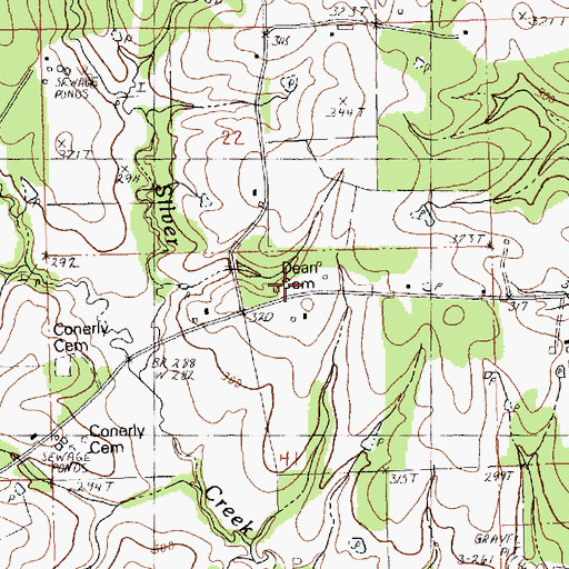 Topographic Map of Dean Cemetery, LA