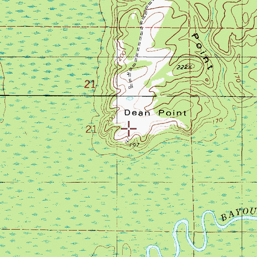 Topographic Map of Dean Point, LA