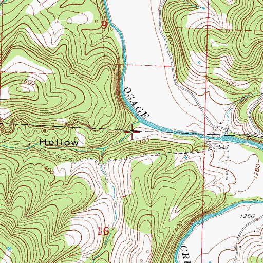 Topographic Map of Pine Hollow, AR