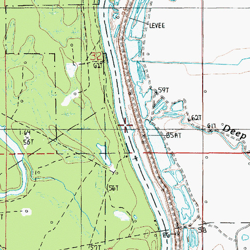 Topographic Map of Deep Slough, LA