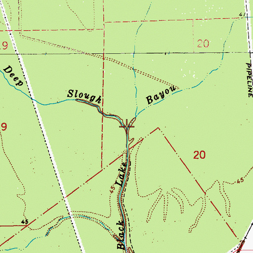 Topographic Map of Deep Slough, LA