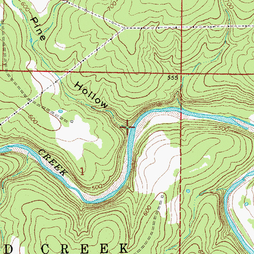 Topographic Map of Pine Hollow, AR