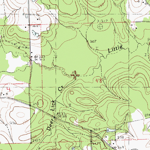 Topographic Map of Deer Lick Creek, LA
