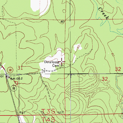 Topographic Map of Delafosse Cemetery, LA
