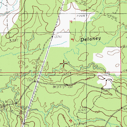 Topographic Map of Delaney Branch, LA