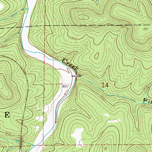 Topographic Map of Pine Hollow, AR