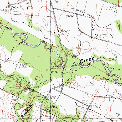 Topographic Map of Delany Branch, LA