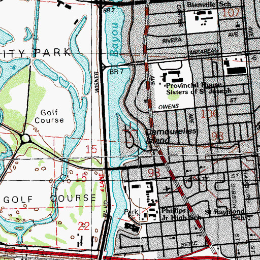 Topographic Map of Demourelles Island, LA