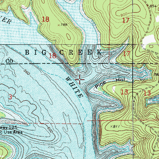 Topographic Map of Pine Hollow, AR