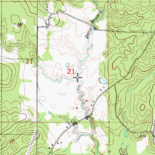 Topographic Map of Devil Branch, LA