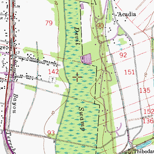 Topographic Map of Devil Swamp, LA
