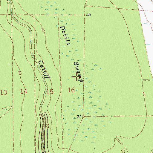 Topographic Map of Devils Swamp, LA