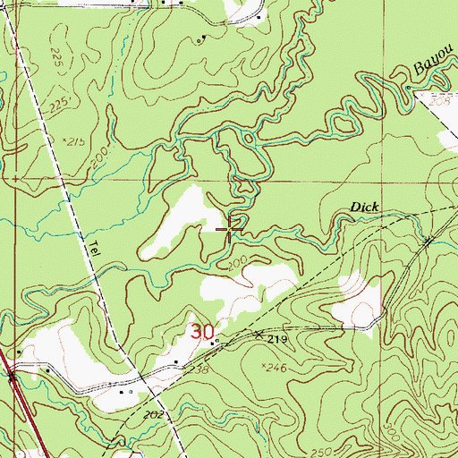 Topographic Map of Dick Branch, LA