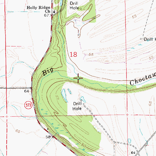 Topographic Map of Dickard Bayou, LA