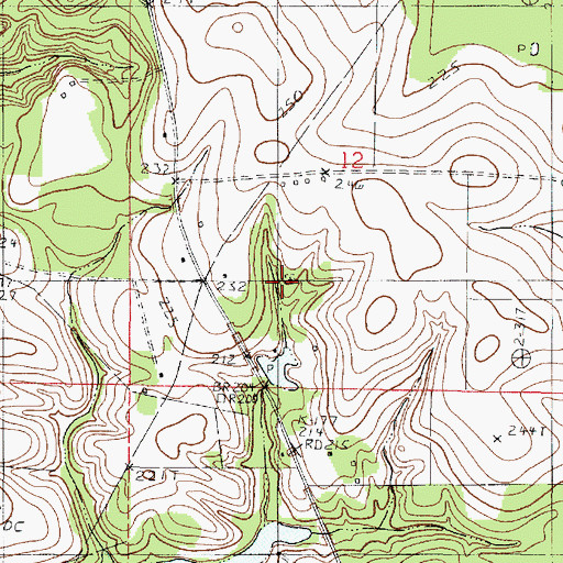Topographic Map of Dickson Cemetery, LA
