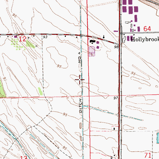 Topographic Map of Ditch Number Four, LA