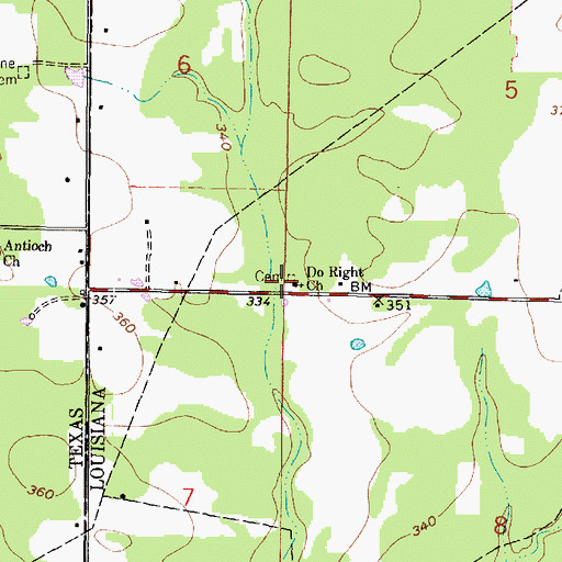 Topographic Map of Do Right Church, LA