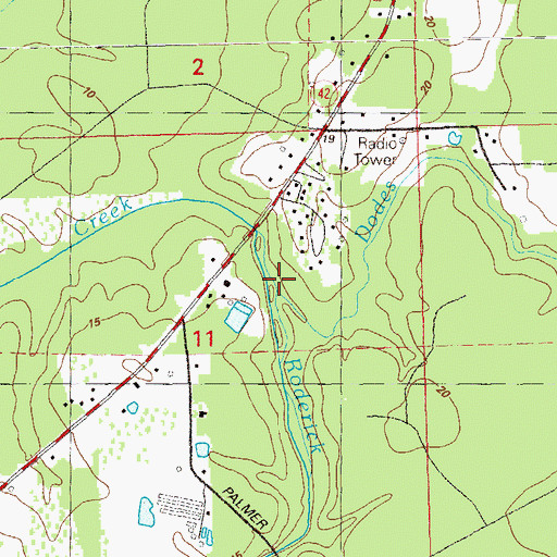 Topographic Map of Dodes Creek, LA