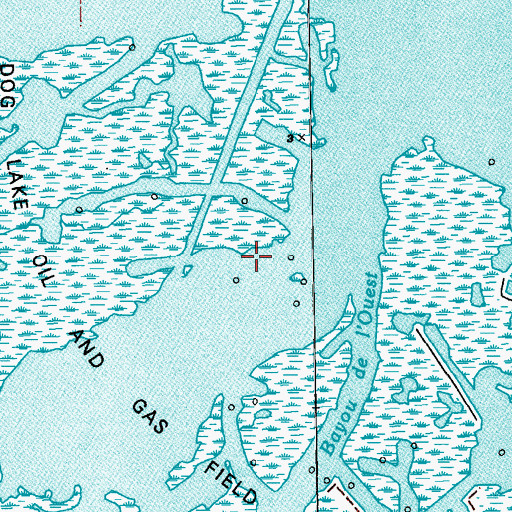 Topographic Map of Dog Lake Oil and Gas Field, LA