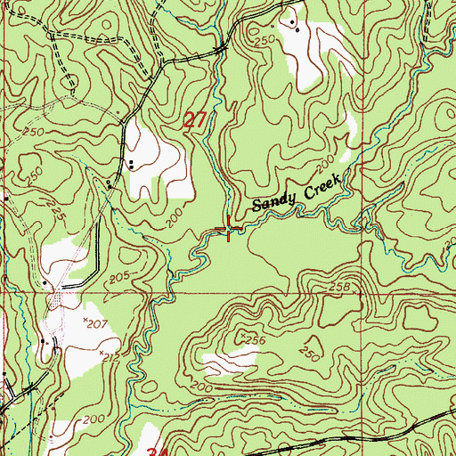 Topographic Map of Dogwood Branch, LA