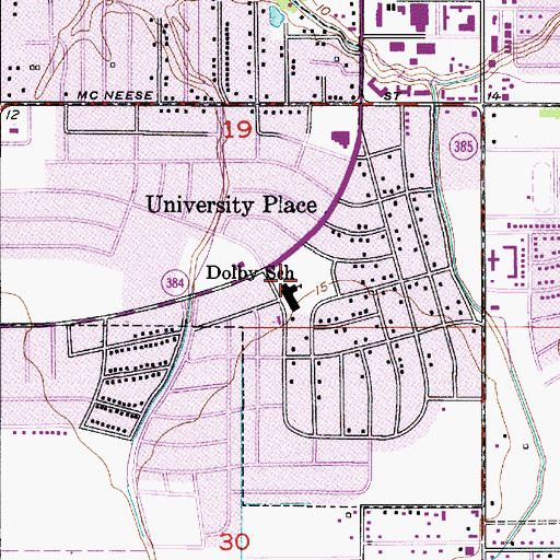 Topographic Map of Dolby Elementary School, LA