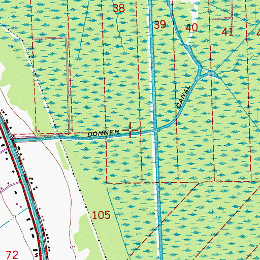 Topographic Map of Donner Canal, LA