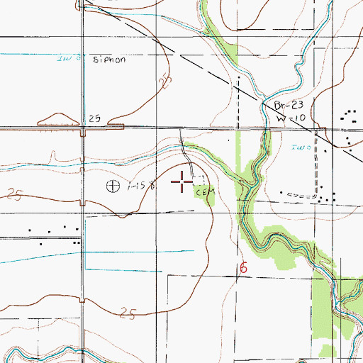 Topographic Map of Doucet Cemetery, LA