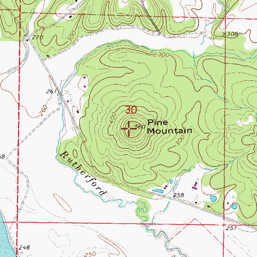 Topographic Map of Pine Mountain, AR
