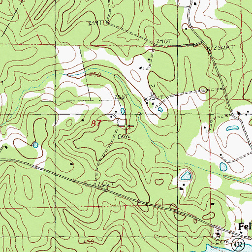 Topographic Map of Doughty Cemetery, LA