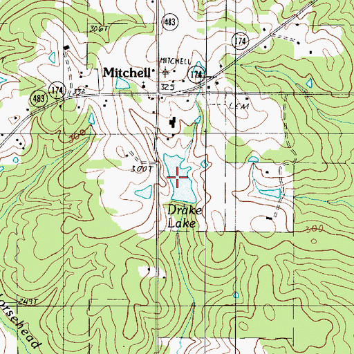 Topographic Map of Drake Lake, LA