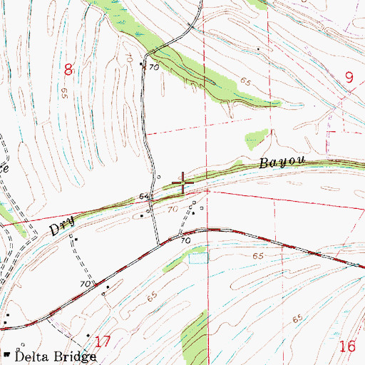 Topographic Map of Dry Bayou, LA